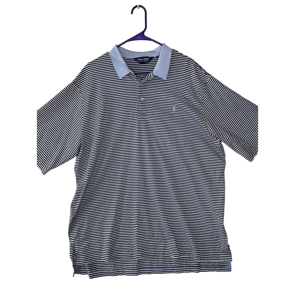 Polo Golf Ralph Lauren Shirt Pima Cotton Polo Stretch Performance Striped XL‎